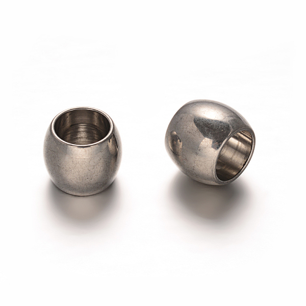 

PandaHall Barrel 201 Stainless Steel Beads, Large Hole Beads, Stainless Steel Color, 12x9mm, Hole: 7mm 201 Stainless Steel Barrel