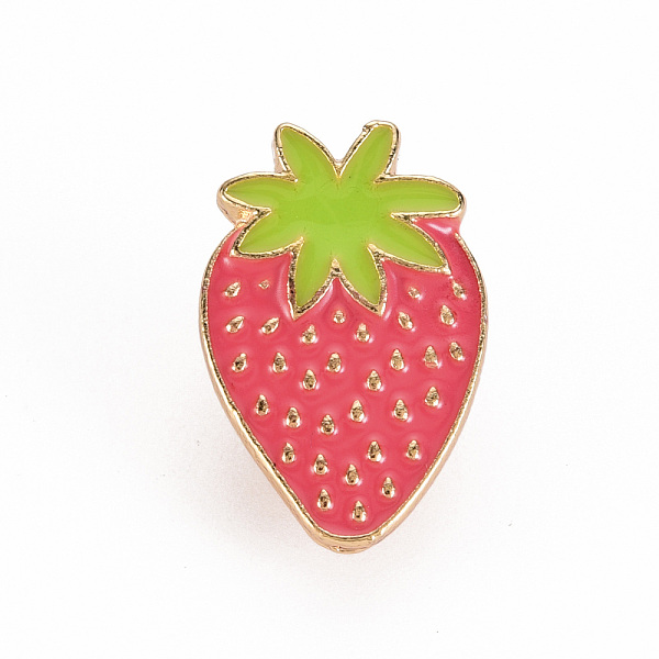 

PandaHall Alloy Enamel Brooches, Enamel Pins, with Brass Butterfly Clutches, Strawberry, Cadmium Free & Nickel Free & Lead Free, Light Gold..., Red