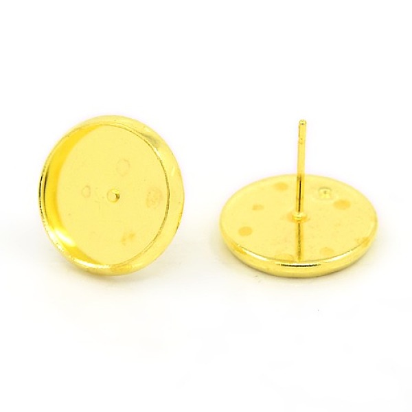 Golden Metal Color Brass Ear Studs Settings