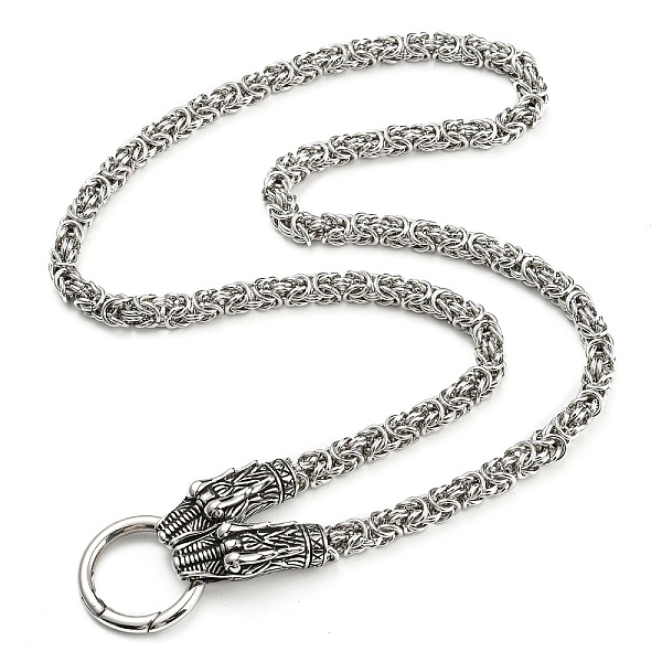 

PandaHall 304 Stainless Steel Byzantine Chain Necklaces with 316L Surgical Stainless Steel Dragon Clasps, Antique Silver & Stainless Steel...