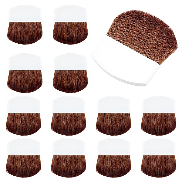 PandaHall Mini Cosmetic Make-up Brush, White, 40x35x4mm Plastic Others White