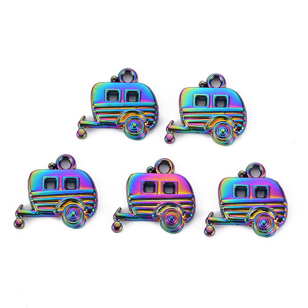 

PandaHall Rainbow Color Alloy Pendants, Cadmium Free & Nickel Free & Lead Free, Camping Van/Caravan, 18x19x2.5mm, Hole: 2mm Alloy Vehicle