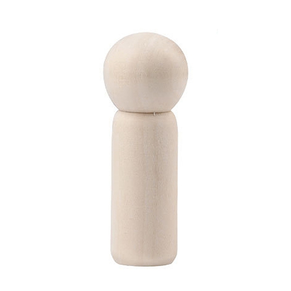 

PandaHall Unfinished Wooden Peg Dolls, Wooden Blank Pegs, for Children's Creative Paintings Craft Toys, BurlyWood, 2.5x6.8cm Wood Orange