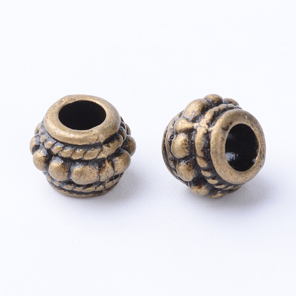 

PandaHall Tibetan Style Alloy Beads, Rondelle, Cadmium Free & Nickel Free & Lead Free, Antique Bronze, 8x6.5mm, Hole: 3~3.5mm Alloy Rondelle