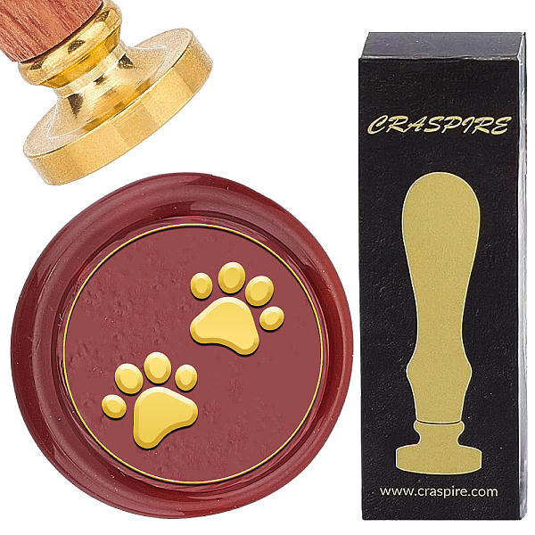 

PandaHall CRASPIRE Dog's Paw Wax Seal Stamp Footprint Retro Sealing Wax Stamp 25mm Removable Brass Head with Rosewood Handle for DIY...