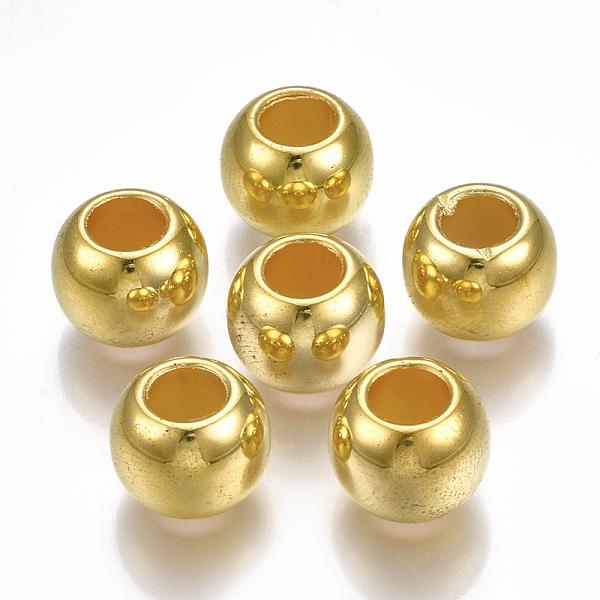 

PandaHall CCB Plastic Beads, Large Hole Beads, Rondelle, Golden, 11x9mm, Hole: 5.5mm, about 770pcs/500g Plastic Rondelle