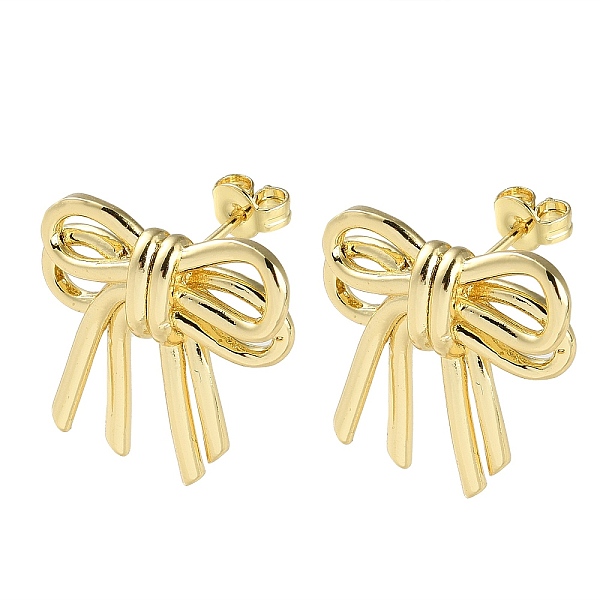 

PandaHall Bowknot Rack Plating Brass Stud Earrings for Women, Long-Lasting Plated, Lead Free & Cadmium Free, Real 18K Gold Plated, 21x21mm...