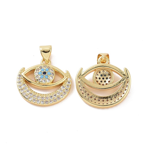 

PandaHall Brass Micro Pave Cubic Zirconia Pendants, Evil Eye Charm, Golden, 21.5x18x4mm, Hole: 5x3mm Brass+Cubic Zirconia Evil Eye Clear