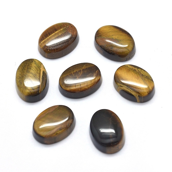 

PandaHall Natural Tiger Eye Cabochons, Oval, 16x12x5.5mm Tiger Eye Oval Yellow