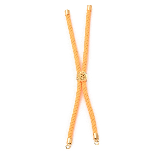 

PandaHall Twisted Nylon Cord Silder Bracelets, Link Bracelet Making for Connector Charm, with Long-Lasting Plated Golden Brass Cord End &...