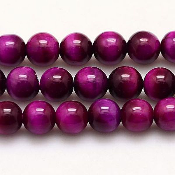 

PandaHall Natural Tiger Eye Beads Strands, Grade A, Dyed & Heated, Round, Fuchsia, 8mm, Hole: 1mm Tiger Eye Round Pink