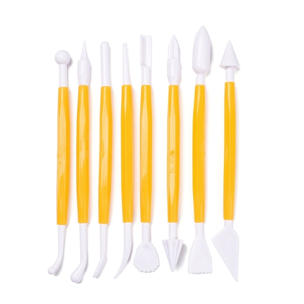 

PandaHall 8Pcs Plastic Double Heads Modeling Clay Sculpting Tools Set, for Children DIY Pottery Clay Craft Supplies, Gold...
