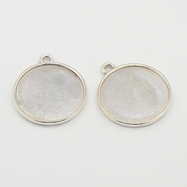 

PandaHall Alloy Pendant Cabochon Settings, Plain Edge Bezel Cups, DIY Findings for Jewelry Making, Flat Round, Antique Silver, Lead Free and...