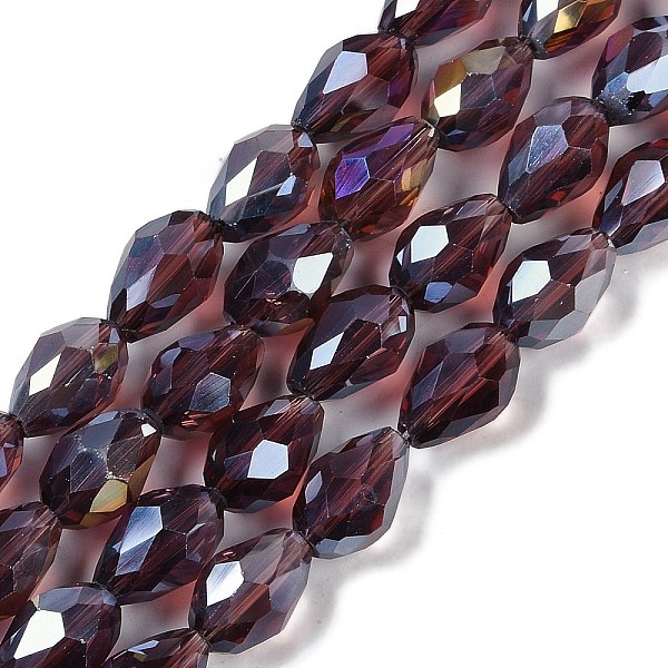 Transparentes perles de verre de galvanoplastie brins