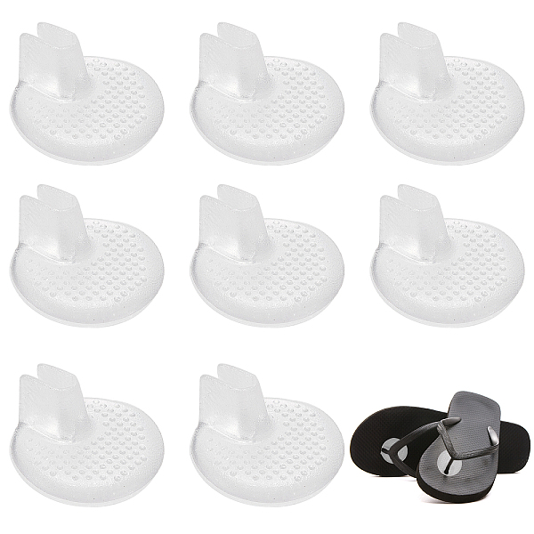 

PandaHall Gorgecraft 10 Pairs Silicone No Slip Flip Flop Pads, Forefoot Padding Inserts Gel Pads, Clear, 36x17mm Silicone Round Clear