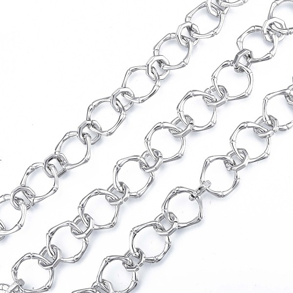 

PandaHall Alloy Bamboo Stick Link Chains, with Spool, Cadmium Free & Nickel Free & Lead Free, Unwelded, Platinum, 17x17.5x2.5mm, about 32.81...
