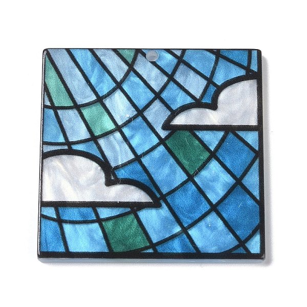 

PandaHall Acrylic Pendants, Flower, Blue, 34.5x34.5x2mm, Hole: 1.6mm Acrylic Blue