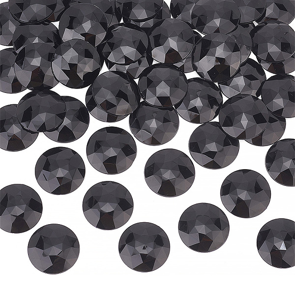 

PandaHall Olycraft 50Pcs Flat Back Acrylic Rhinestone Cabochons, DIY Nail Art, Car, Mobile Phone Decoration, Half Round, Black, 30x6mm...