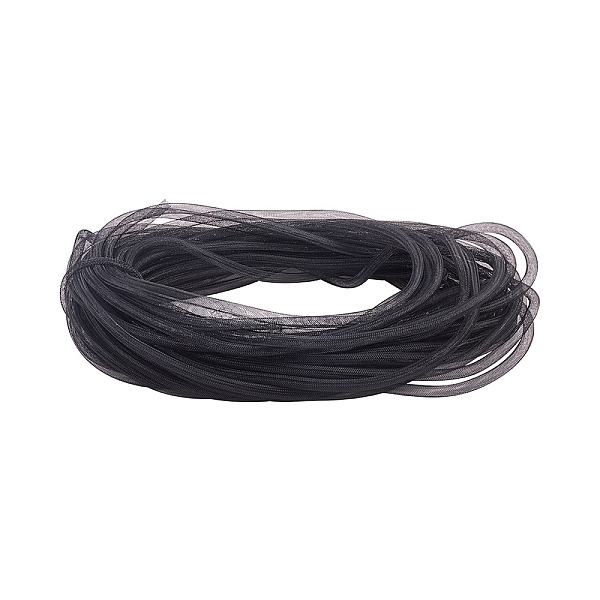 

PandaHall Plastic Net Thread Cord, Black, 8mm, 30Yards/Bundle Plastic Black
