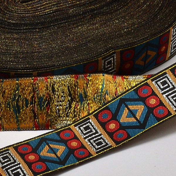

PandaHall Polyester Ribbons, with Rhombus Pattern, Jacquard Ribbon, Colorful, 1-1/4 inch(32mm), 33yards/roll(30.1752m/roll) Polyester None