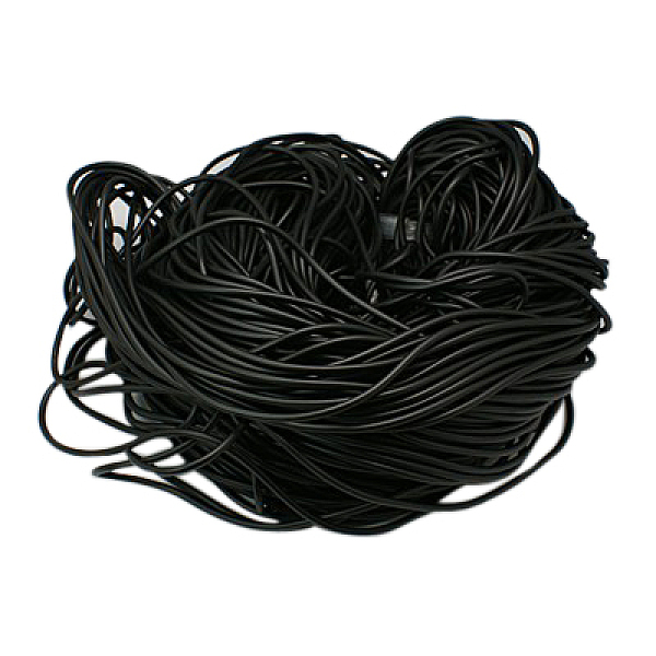 

PandaHall Solid Synthetic Rubber Beading Cord, Black, Round, No Hole, Black, 3.0mm, about 87.48 yards(80m)/1000g PVC Black