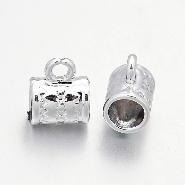 

PandaHall Lead Free & Nickel Free Alloy Tube Bails, Loop Bails, Bail Beads, Long-Lasting Plated, Column, Silver Color Plated, 10x8x6mm, Hole...