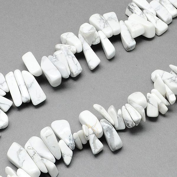 

PandaHall Natural Howlite Stone Bead Strands, Nuggets, White, 12~20x6~10x3~10mm, Hole: 1mm, about 104pcs/strand, 15.7 inch Howlite Nuggets...