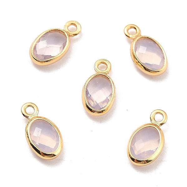 

PandaHall Eco-Friendly Brass with Glass Pendants, Long-Lasting Plated, Lead Free & Cadmium Free & Nickel Free, Oval, Real 18K Gold Plated..., Purple