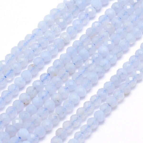 

PandaHall Natural Blue Lace Agate Beads Strands, Faceted, Round, 2mm, Hole: 0.5mm, about 150pcs/strand, 15.35 inch(39cm) Blue Lace Agate...