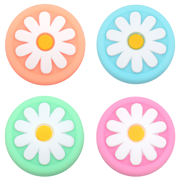 4Pcs 4 Colors Daisy Silicone Joystick Cap