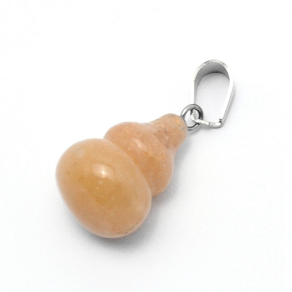 

PandaHall Natural Yellow Jade Pendants, with Platinum Plated Brass Bails, Gourd, 22.5x13mm, Hole: 4x7.5mm Yellow Jade Vegetables