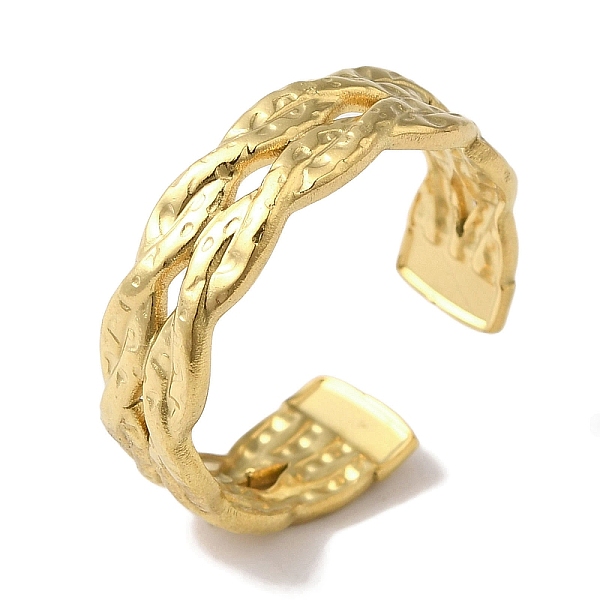 

PandaHall Vacuum Plating 201 Stainless Steel Twist Open Cuff Rings for Women, Real 18K Gold Plated, 6mm, Adjustable 201 Stainless Steel...