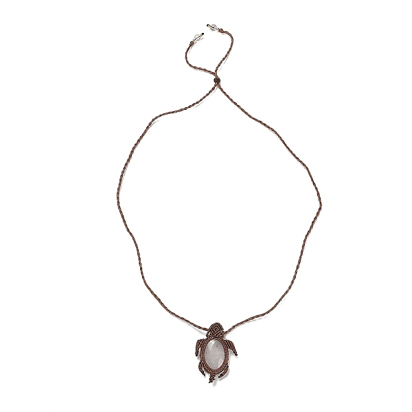 

PandaHall Natural Quartz Crystal Tortoise Pendant Necklace, Adjustable Braided Wax String Choker Necklace, 29.53 inch(75cm) Quartz Crystal...