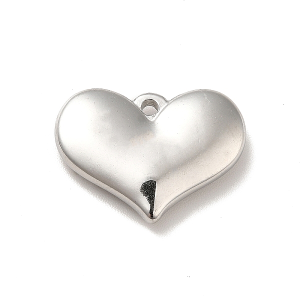 

PandaHall 304 Stainless Steel Pendants, Heart Charms, Stainless Steel Color, 15x20x4mm, Hole: 1.6mm 304 Stainless Steel Heart