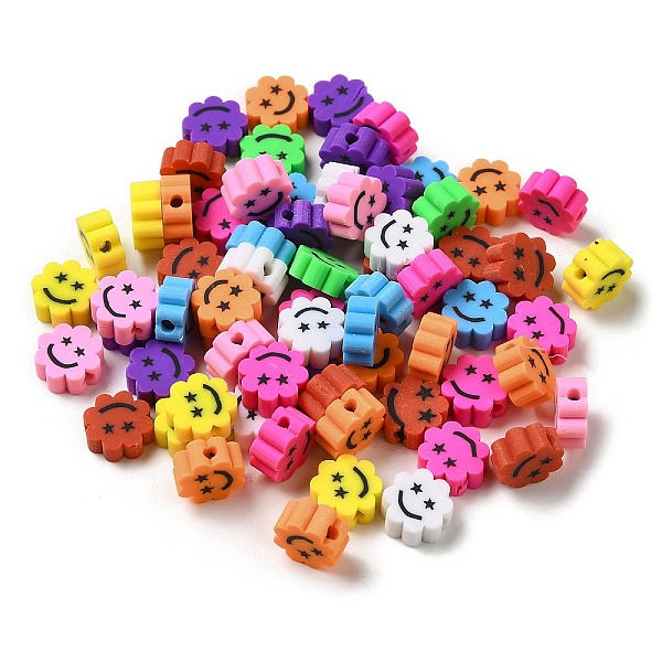 

PandaHall Handmade Polymer Clay Beads, Flower, Mixed Color, 9.5x9.5x4.5mm, Hole: 2mm Polymer Clay Flower Multicolor