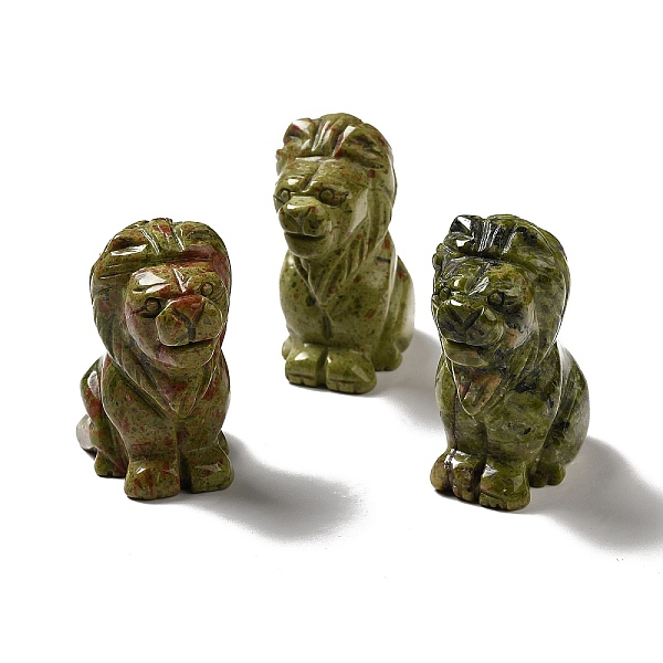 

PandaHall Natural Unakite Home Display Decoration, 3D Lion, 43.5x27x53mm Unakite Lion