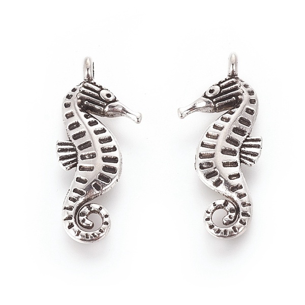 

PandaHall Tibetan Style Alloy Charms, Cadmium Free & Nickel Free & Lead Free, SeaHorse, Antique Silver, 22x9x3mm, Hole: 1.5mm Alloy Sea...