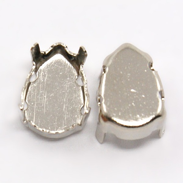 

PandaHall Brass Sew on Prong Settings, Claw Settings for Pointed Back Rhinestone, For Teardrop Rhinestone Cabochons, Platinum, 10x6x0.3mm...