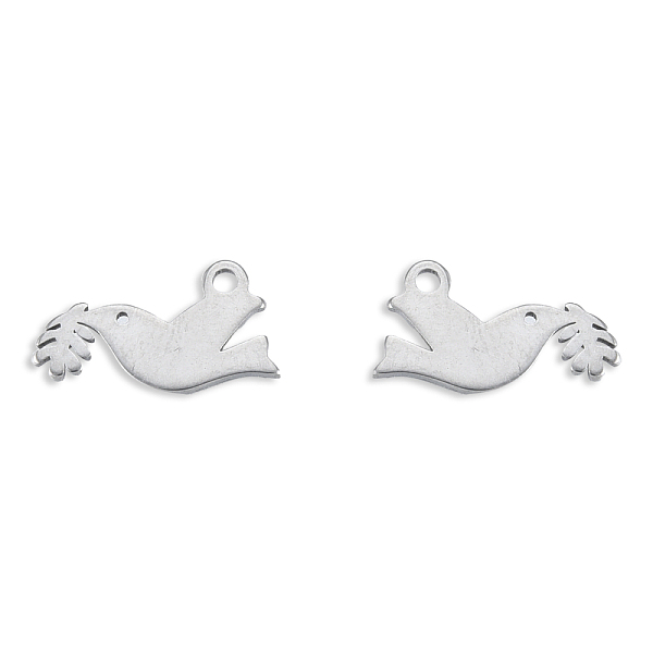 

PandaHall 201 Stainless Steel Charms, Birds, Stainless Steel Color, 12x6.5x1mm, Hole: 1.2mm 201 Stainless Steel Bird