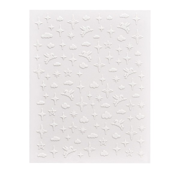 

PandaHall Nail Art Stickers Decals, Self Adhesive, for Nail Tips Decorations, Star, White, 10.1x7.9x0.04cm Paper Star White