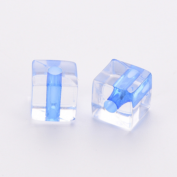 

PandaHall Transparent Acrylic Beads, Cube, Royal Blue, 8x7.5x7.5mm, Hole: 1.8mm, about 900pcs/500g Acrylic Cube