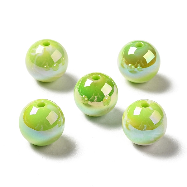 

PandaHall UV Plating Opaque Acrylic Beads, Round, Mixed Color, 15~15.5x15.5~16mm, Hole: 2.7~2.8mm Acrylic Round Multicolor