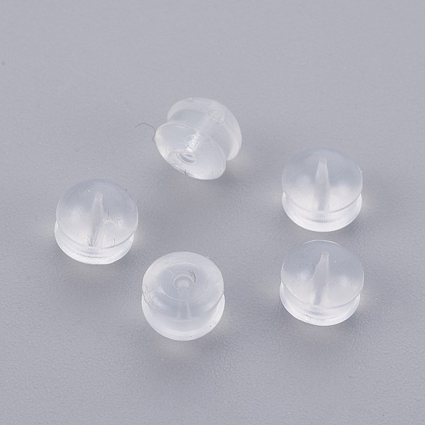 

PandaHall Silicone Ear Nuts, Earring Backs, 4x5mm, Hole: 1mm Silicone Hamburger