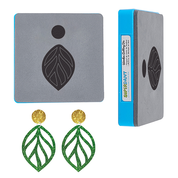 

PandaHall SUPERDANT Leaf Leather Cutting Dies Hollowed Leaves Earring Wooden Die Cutting DIY Craft Die Cut Faux Leather Dangle Earring...