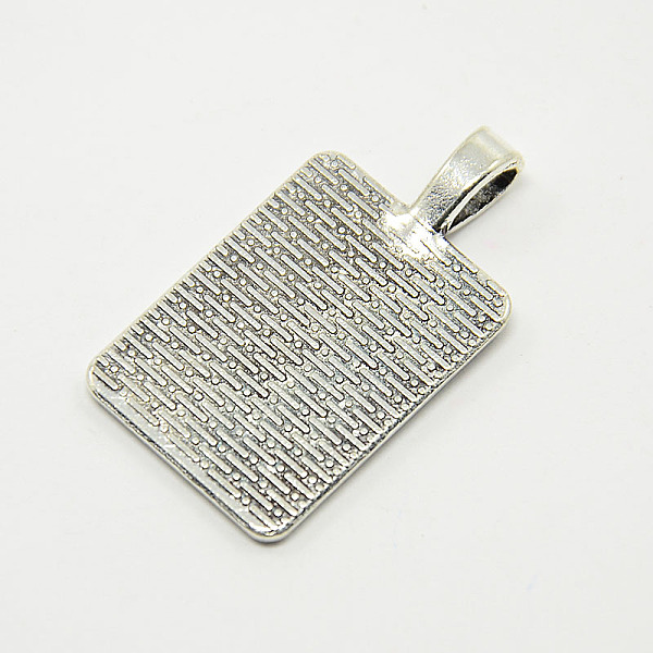 

PandaHall Tibetan Style Alloy Rectangle Pendant Cabochon Settings, Plain Edge Bezel Cups, Cadmium Free & Lead Free, Antique Silver, Tray...