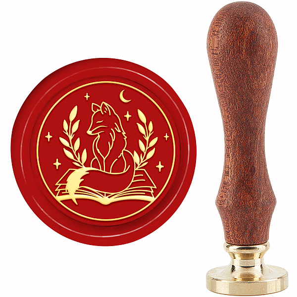 

PandaHall CRASPIRE Fox Wax Seal Stamp Book Sealing Wax Stamp 30mm/1.18inch Removable Brass Head Sealing Stamp with Wooden Handle for...