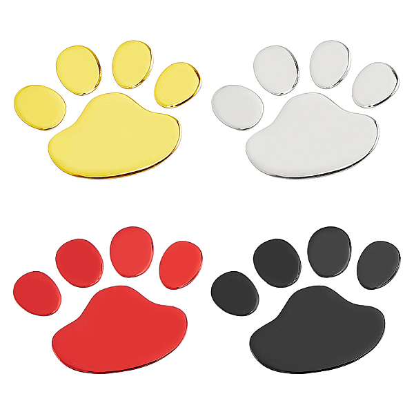 

PandaHall SUPERFINDINGS 8 Sheets 4 Colors Cute PVC Self Adhesive Car Stickers, Waterproof 3D Paw Print Car Decorative Decals for Vehicle..., Multicolor