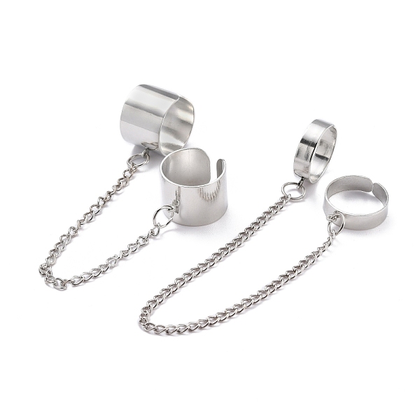 

PandaHall Punk Style Alloy Cuff Rings, Chain Link Open Rings, Stackable Knuckle Midi Rings, Platinum, US Size 7 1/4, Inner Diameter...