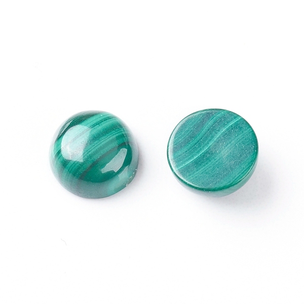 

PandaHall Natural Malachite Cabochons, Half Round/Dome, 6x3~3.5mm Malachite Half Round