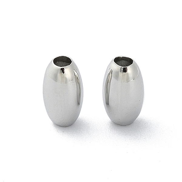 

PandaHall Brass Beads, Oval, Platinum, 4x7mm, Hole: 1.8mm Brass+Cubic Zirconia Oval